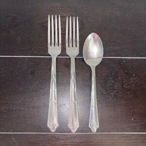 Ekco 18-8 | Stainless USA | Kenilworth | Flatware Set-2 Dinner Forks 1 Teaspoon
